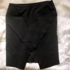 AdditionElle | Black Wrap Look Skirt 2X